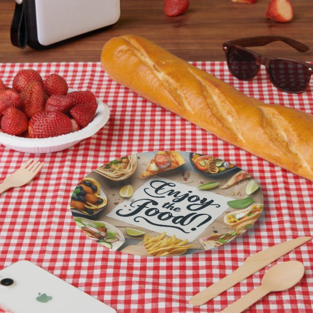 Genießen Sie die Pizza Pappteller (Picknick)