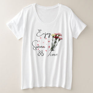 Genießen Sie die Sommerzeit Moderne Frauen weiß Große Größe T-Shirt