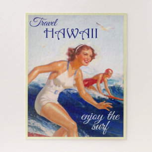 Genießen Sie die Surf Hawaii-Reiseplakat Puzzle
