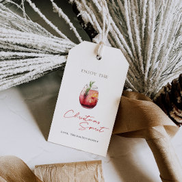 Genießen Sie die Weihnachts-Spirituosen Danke Kart Geschenkanhänger