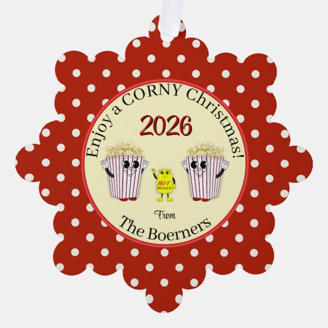 Genießen Sie ein mageres Weihnachten! Popcorn Pape Ornament Karte (Vorderseite)
