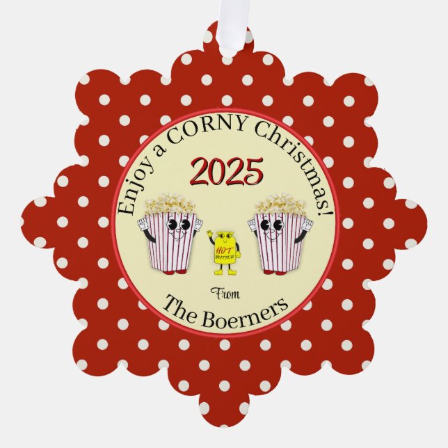 Genießen Sie ein mageres Weihnachten! Popcorn Pape Ornament Karte (Vorderseite)