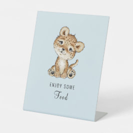 Genießen Sie eine Baby Leopard Baby Dusche Sockelschild