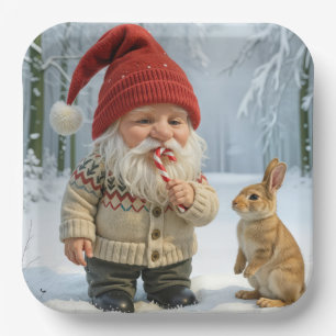 Genießen Sie eine Candy Cane im Schneewald Pappteller