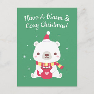 Genießen Sie einen warmen und gemütlichen Weihnach Postkarte
