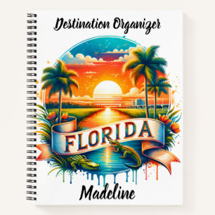 Genießen Sie Floridas friedliche Sonnenuntergangsb Notizbuch