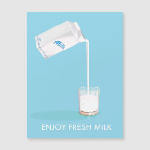 Genießen Sie frische Milch Vintage-Werbespot Magnetkarte