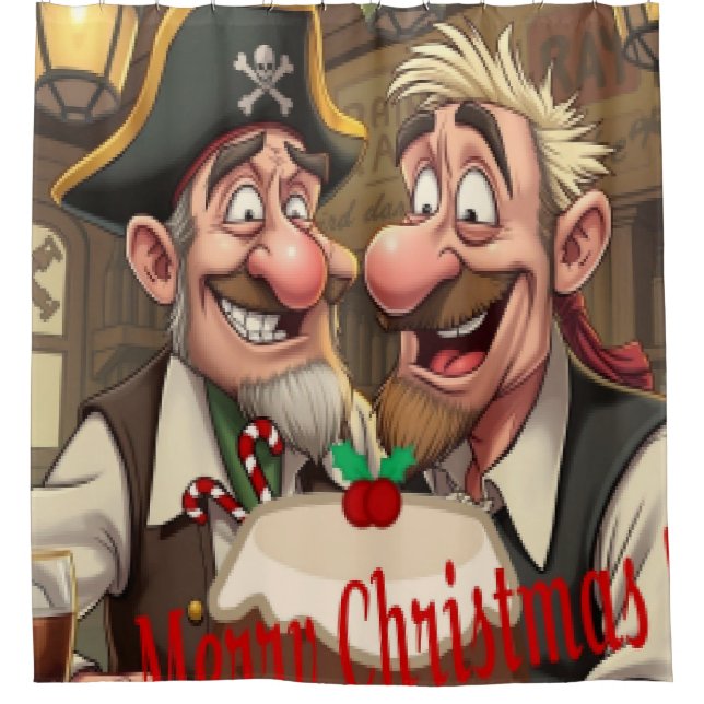 Genießen Sie fröhliche Weihnachten Duschvorhang (Vorderseite)