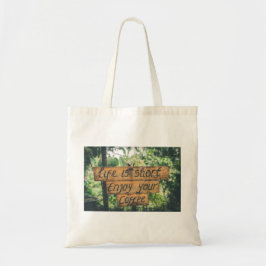 Genießen Sie Ihr Coffee Sign Quote Art Typografie Tragetasche