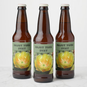 Genießen Sie Ihre Bleibe Cactus Blume Southwest Zu Bierflaschenetikett
