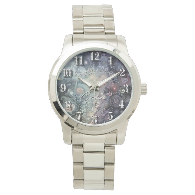 Genießen Sie Ihre Pension kühne dramatische Farben Armbanduhr (Vorderseite)