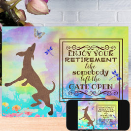 Genießen Sie Ihre Rente Dance Dog Watercolor Card