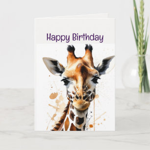 Genießen Sie Ihren Geburtstag Giraffe Wild Animal Karte