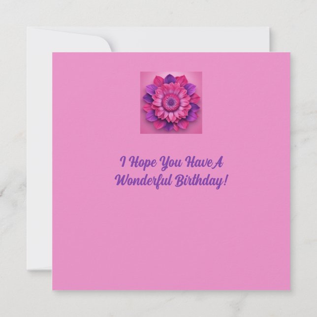 Genießen Sie Ihren Geburtstag! Rosa florale Geburt (Rückseite)
