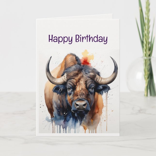 Genießen Sie Ihren Geburtstag Wasser Buffalo Wild  Karte (Vorderseite)