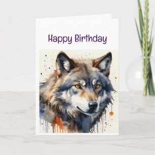 Genießen Sie Ihren Geburtstag Wild Wolf Tier Karte