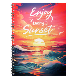 Genießen Sie jedes Sunset Ocean Notebook Notizblock