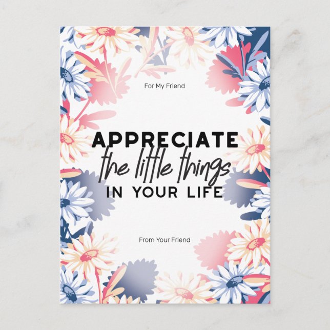 Genießen Sie kleine Zitate Postkarte (Vorderseite)