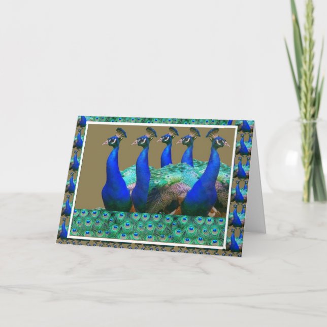 Genießen Sie:  Pfau n versieht Kunst-Grafiken mit Karte (Vorderseite)