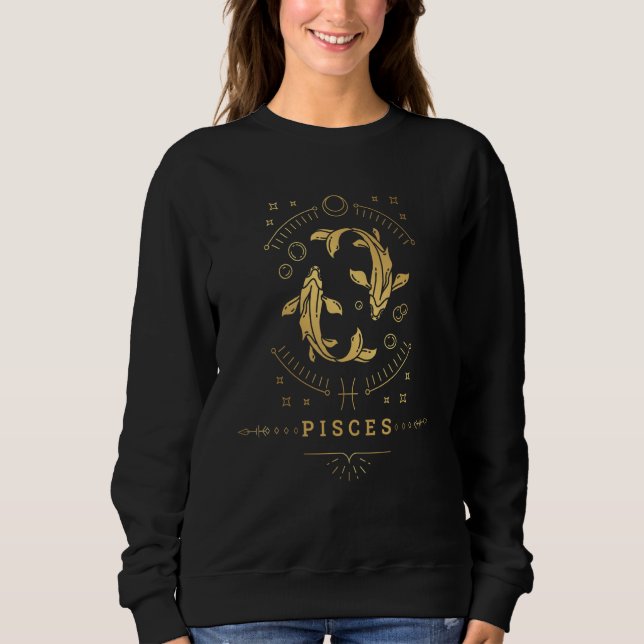 Genießen Sie Pisces Zodiac Sign Novelty Graphic T- Sweatshirt (Vorderseite)