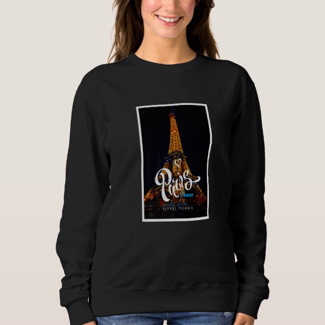 Genießen Sie Tragen Cool Echt Paris Eiffelturm Gra Sweatshirt (Vorderseite)