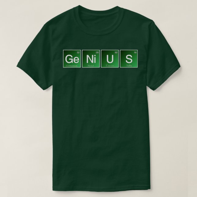 Genius Breaking Chemie Bad Science Periodic Sy T-Shirt (Design vorne)