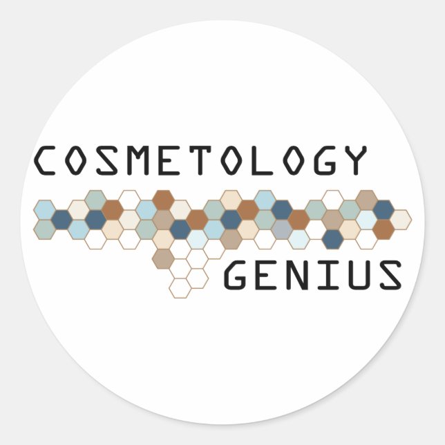 Genius cosmetology runder aufkleber (Vorderseite)