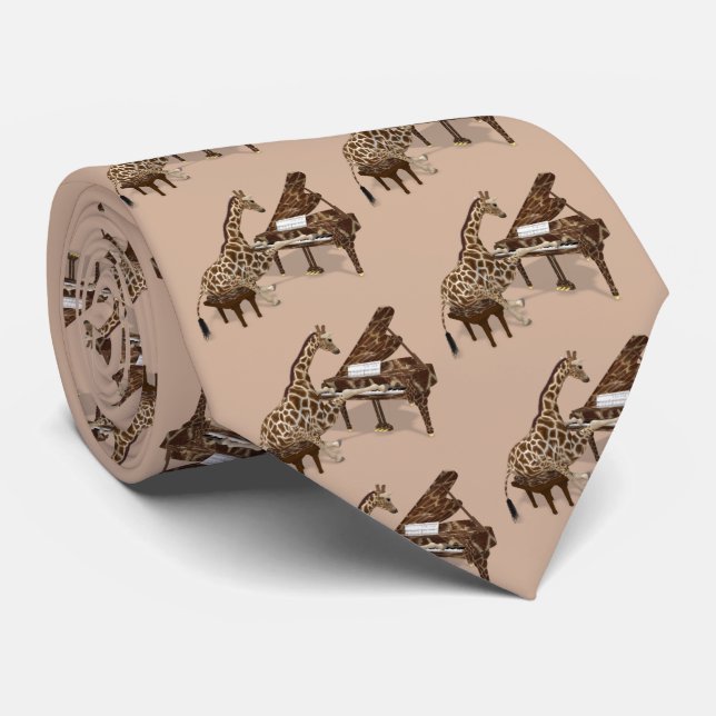 Genius Giraffe Klavier spielen Krawatte (Gerollt)