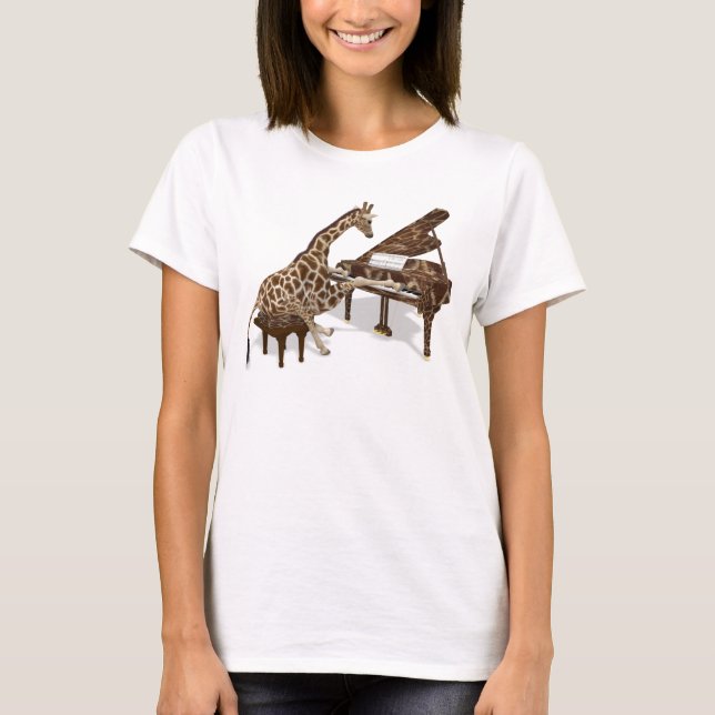 Genius Giraffe Piano T-Shirt (Vorderseite)