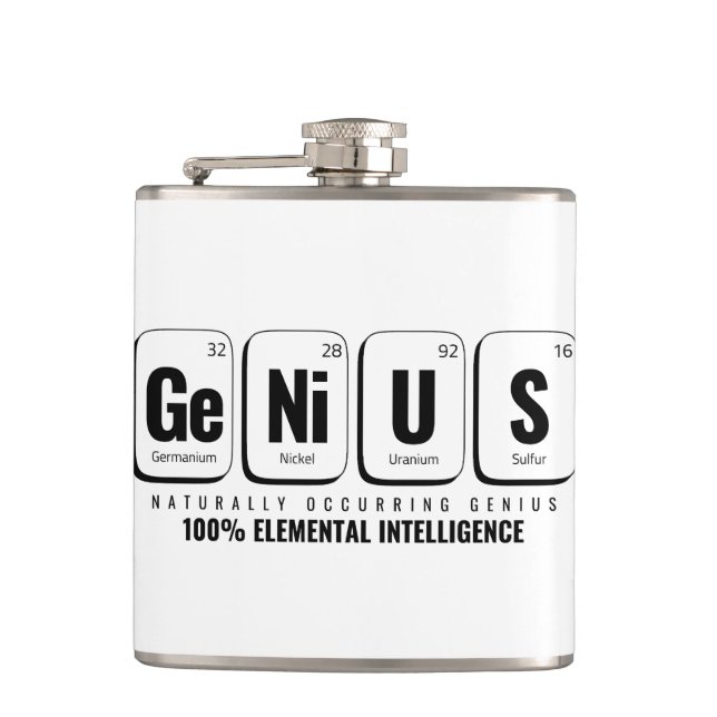 GENiUS Periodic Table - Funny Science Design Flachmann (Vorderseite)