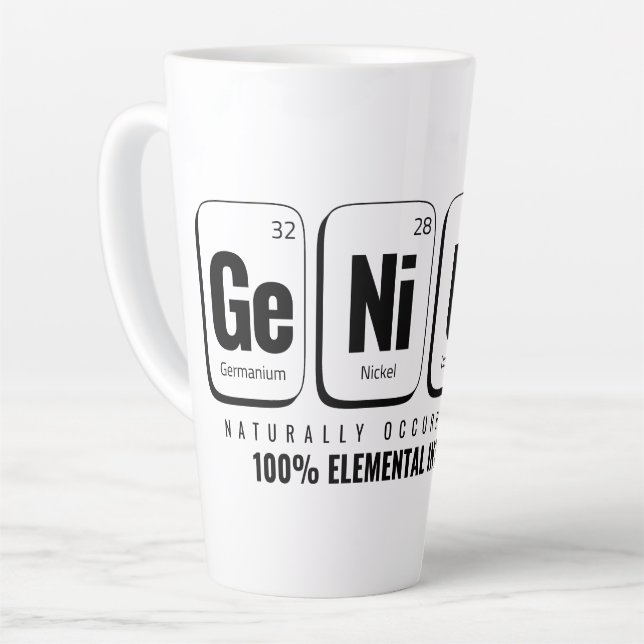 GENiUS Periodic Table - Funny Science Design Milchtasse (Linke Ecke)