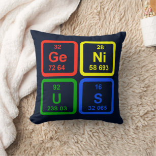 Genius Periodic Table of Elements Science Decor Kissen