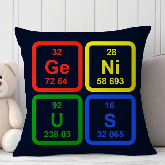 Genius Periodic Table of Elements Science Decor Kissen (Von Creator hochgeladen)