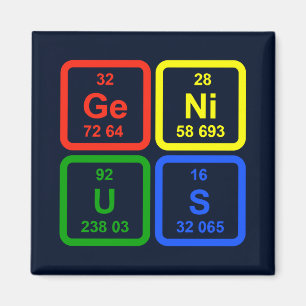 Genius Periodic Table of Elements Science Magnet