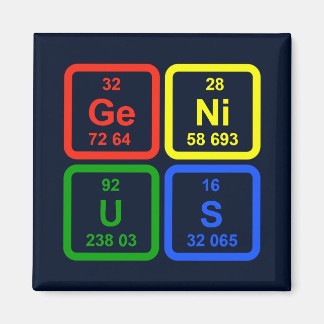 Genius Periodic Table of Elements Science Magnet (Vorne)