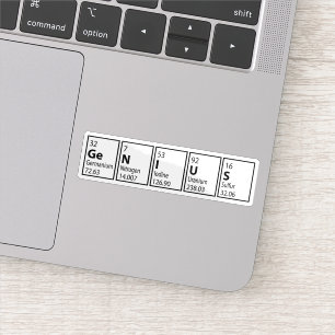 Genius Periodic Table Science Nerd Funny Aufkleber
