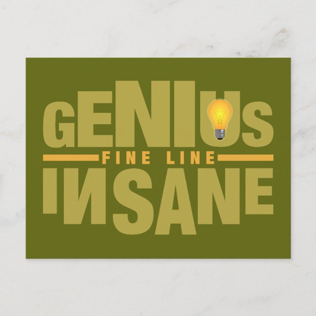 GENIUS VS INSANE benutzerdefinierte Postkarte (Vorderseite)
