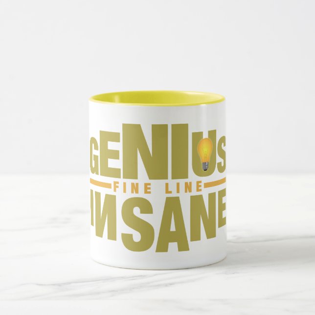GENIUS VS INSANE Tasse - wählen Sie Stil & Farbe (Zentrum)