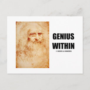 Genius Within (Leonardo da Vinci Selbstportrait) Postkarte