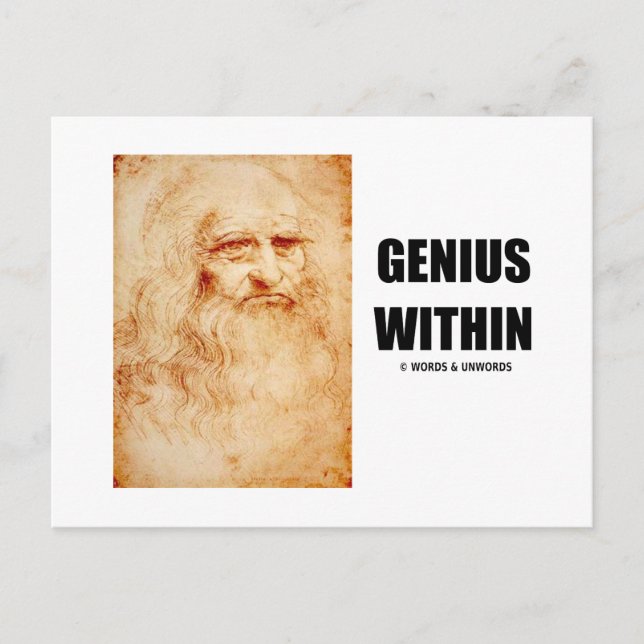 Genius Within (Leonardo da Vinci Selbstportrait) Postkarte (Vorderseite)