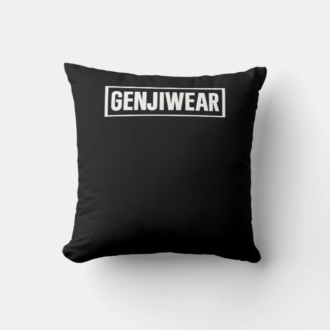 GENJIWEAR-Logo Minimalistisch-Schwarz-Kissen Kissen (Vorderseite)