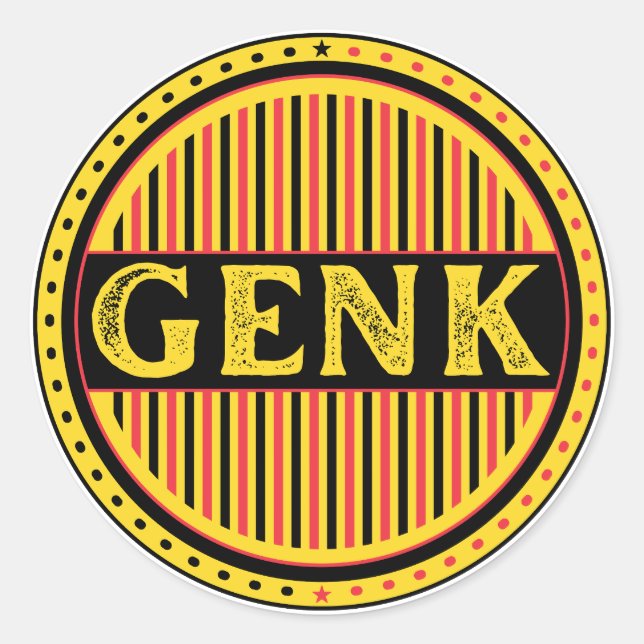 Genk City Pride Emblem – Belgian Identity Runder Aufkleber (Vorderseite)
