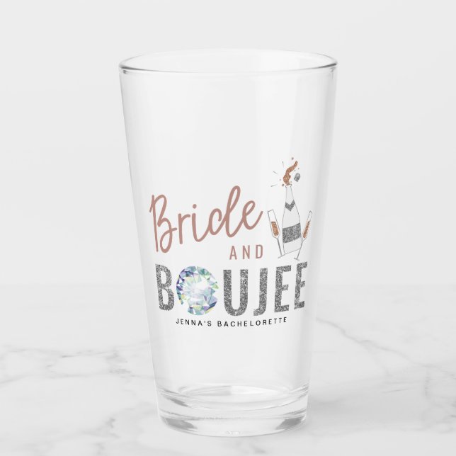 GENNA| Brie und Boujee Rose Gold Bachelorette Glas (Vorderseite)