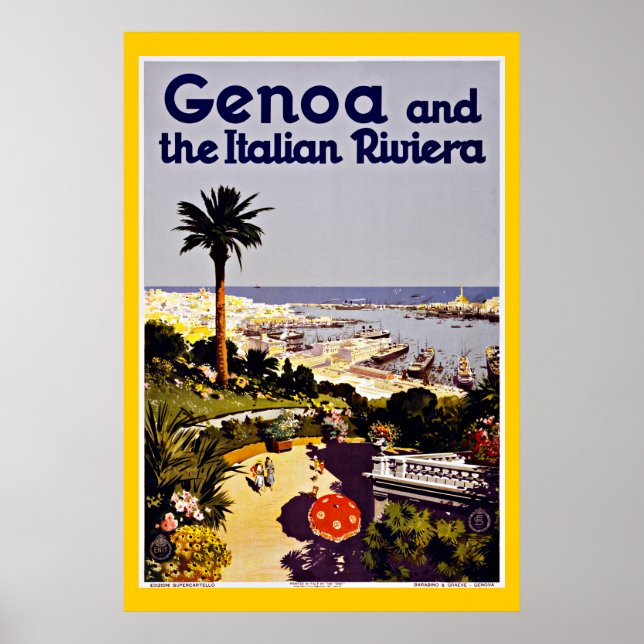 Genoa Genova Italien Vintage Travel Poster (Vorne)