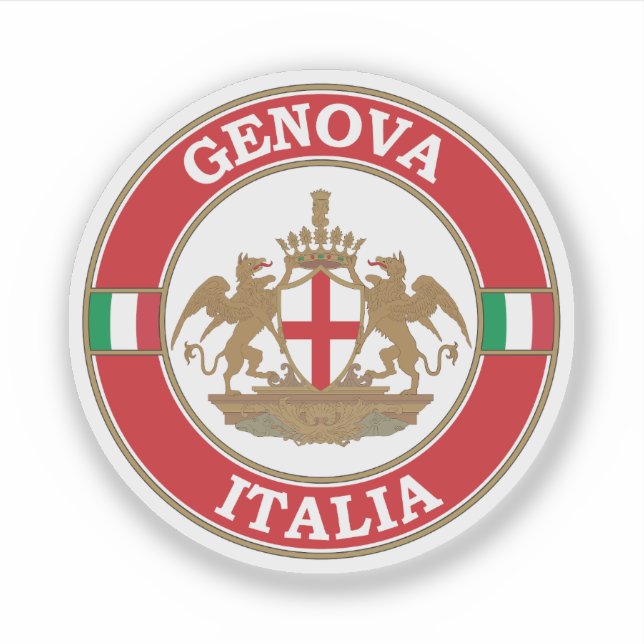 Genoa Italien Circle Emblem Aufkleber (Vorderseite)