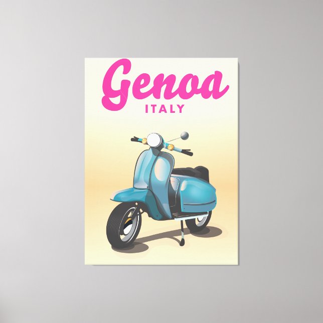 Genoa Italy Scooter Leinwanddruck (Vorderseite)