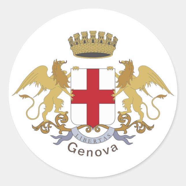 Genoa-Wappen Runder Aufkleber (Vorderseite)