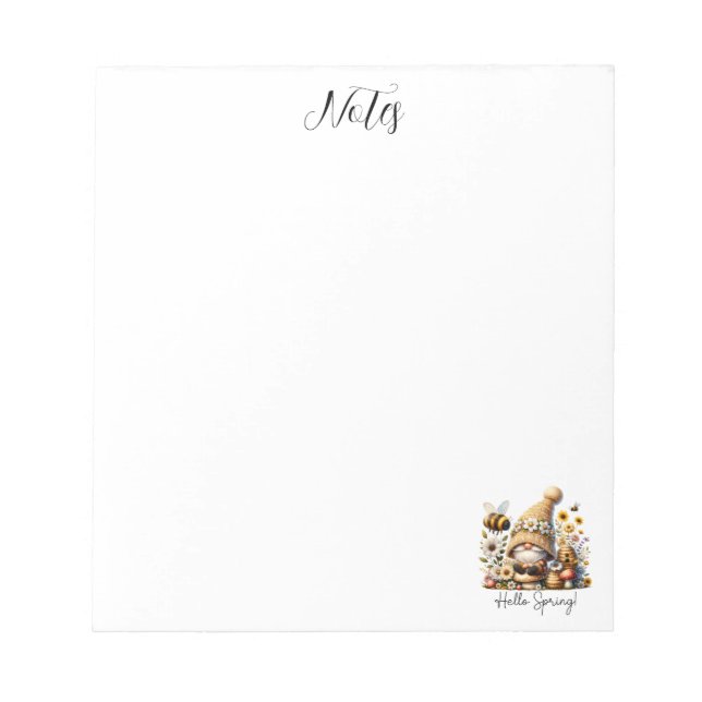 Genom und Biene im Frühling Notizblock (Vorderseite)