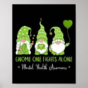 Genome einen Kampf allein Green Ribbon psychische Poster