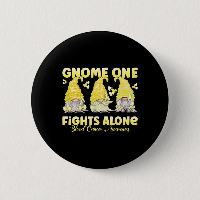 Genome One kämpft allein Yellow Blood Cancer Aware Button (Vorderseite)